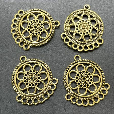 10Pcs Tibetan Style Zinc Alloy Hollow Chandelier Component Links FIND-WH0366-360B-1