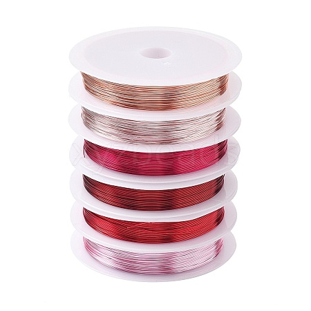 6 Rolls 6 Colors Round Copper Wire Set for Jewelry Making CWIR-NH0001-03B-0.4mm-1