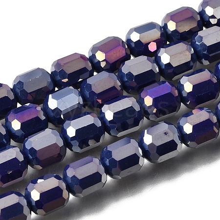 Electroplate Transparent Column Glass Beads Strands EGLA-A043-02-AB07-1