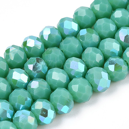 Electroplate Opaque Solid Color Glass Beads Strands EGLA-A044-P2mm-L31-1