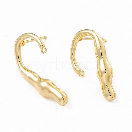 Brass Stud Earrings KK-K271-08G-1