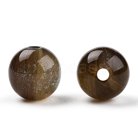 Round Imitation Cat Eye Resin Beads RESI-TAC0017-08D-1