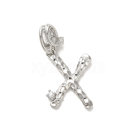 Rack Plating Brass Micro Pave Cubic Zirconia European Dangle Charms KK-L210-015P-X-1