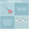 Unicraftale 50Pcs Flat Round 304 Stainless Steel Pendant Cabochon Settings FIND-UN0002-52-5