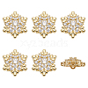 6Pcs 1-Hole Brass Pave Clear Cubic Zirconia Buttons BUTT-FG0001-54G-1
