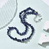 Natural Lapis Lazuli Chip Beaded Necklaces for Men Women NJEW-G159-01Y-2