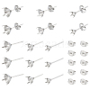 Unicraftale 150Pcs 3 Style 316 Surgical Stainless Steel Stud Earring Findings STAS-UN0057-18-1