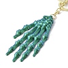 Halloween Plastic Skeleton Hand Pendant Keychain HJEW-H063-01G-02-3