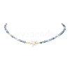 5Pcs 5 Colors Summer Beach Natural Amethyst & Green Aventurine & Dyed Agate Round Beaded Necklaces NJEW-JN05262-3
