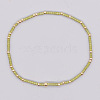 Bohemian Style Rainbow Glass & Brass Beaded Handmade Fashion Women's Bracelet QD2599-21-1