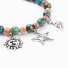 Natural Gemstone Charm Bracelets BJEW-JB03349-3