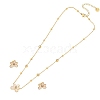 304 Stainless Steel Micro Pave Cubic Zirconia Pendant Necklaces & Stud Earrings Sets FS-WG87FF9-03-1