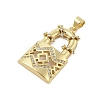 Lock Shape Rack Plating Brass Micro Pave Cubic Zirconia Pendants KK-Z074-38G-2