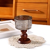 Column Glass Candle Holder with Wood Base PW-WG62908-03-1