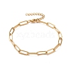 PVD Vacuum Plating 304 Stainless Steel Paperclip Chain Bracelet for Men Women BJEW-E031-02G-01-7