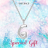 SHEGRACE Rhodium Plated 925 Sterling Silver Initial Pendant Necklaces JN903A-5