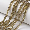 Electroplate Transparent Glass Beads Strands EGLA-A034-T4mm-S04-1