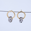 Two Tone Brass Twisted Hoop Earrings CZ4094-3