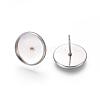 304 Stainless Steel Stud Earring Settings STAS-L182-18-3