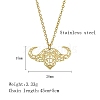 304 Stainless Steel Hollow Cattle Head Pendant Necklaces EB3972-1-2