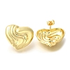 Rack Plating Heart Brass Stud Earrrings EJEW-L097-14G-1