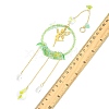 Teardrop Flower Glass & Acrylic Beads Suncatcher with 201 Stainless Steel Fairy Pendants HJEW-JM04988-01-3