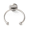 Non-Tarnish 304 Stainless Steel Open Cuff Ring Components X-STAS-I306-06A-P-3
