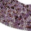 Natural Purple Phantom Quartz/Purple Lodolite Quartz Beads Strands G-L661-A01-4mm-4