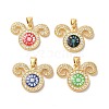 Brass Micro Pave Cubic Zirconia Pendants KK-K385-072G-1