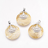 Natural Yellow Shell Pendants KK-F751-I01-1