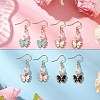 Alloy Enamel Butterfly Dangle Earrings EJEW-JE06283-1