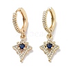 Real 18K Gold Plated Brass Dangle Hoop Earrings EJEW-L269-033G-1