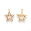 Brass Micro Pave Cubic Zirconia Pendants KK-F809-09G-2