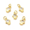 Brass Micro Pave Cubic Zirconia Charms KK-E068-VB234-2