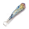Electroplated Raw Rough Natural Quartz Crystal Copper Wire Wrapped Pendants PALLOY-JF02411-02-4