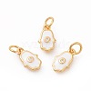 Brass Enamel Pendants ZIRC-I026-01G-2