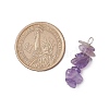 3Pcs Natural Rose Quartz & Amethyst & Lapis Lazuli Chip Beaded Constellation Pendants PALLOY-JF03043-07-2