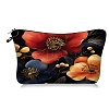 Flower Print Polyester Cosmetic Zipper Pouches PW-WGF6A71-02-1