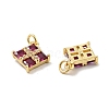 Rack Plating Brass Micro Pave Cubic Zirconia Charms ZIRC-F129-28-G-3