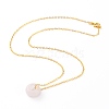 Rondelle Natural Rose Quartz Pendant Necklaces NJEW-JN03237-02-2