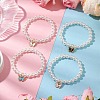 Alloy Enamel Butterfly Charm Stretch Braclets for Women BJEW-JB11447-1