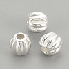 925 Sterling Silver Corrugated Beads STER-S002-14-6mm-1