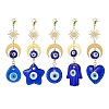 Handmade Evil Eye Lampwork Pendant Decoration Sets HJEW-JM00912-1