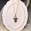European Natural Amethyst with Alloy Wings Angel Pendant Necklaces for Women WH2548-2-1