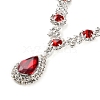 Teardrop Alloy Rhinestone Necklaces & Stud Earring Sets for Women SJEW-U001-01P-03-5