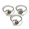 Natural Labradorite Adjustable Rings RJEW-K269-09P-04-1