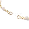 Brass & Natural Morganite Handmade Beaded Link Chain Bracelet Making AJEW-JB01150-39-2