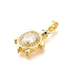 Brass Micro Pave Cubic Zirconia Pendants KK-G519-18G-03-2