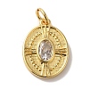 Rack Plating Brass Micro Pave Cubic Zirconia Pendant X-KK-U027-37G-1