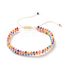 Glass Braided Bead Bracelet BJEW-JB07742-5